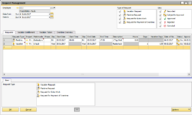 Request For Input Recording Requests