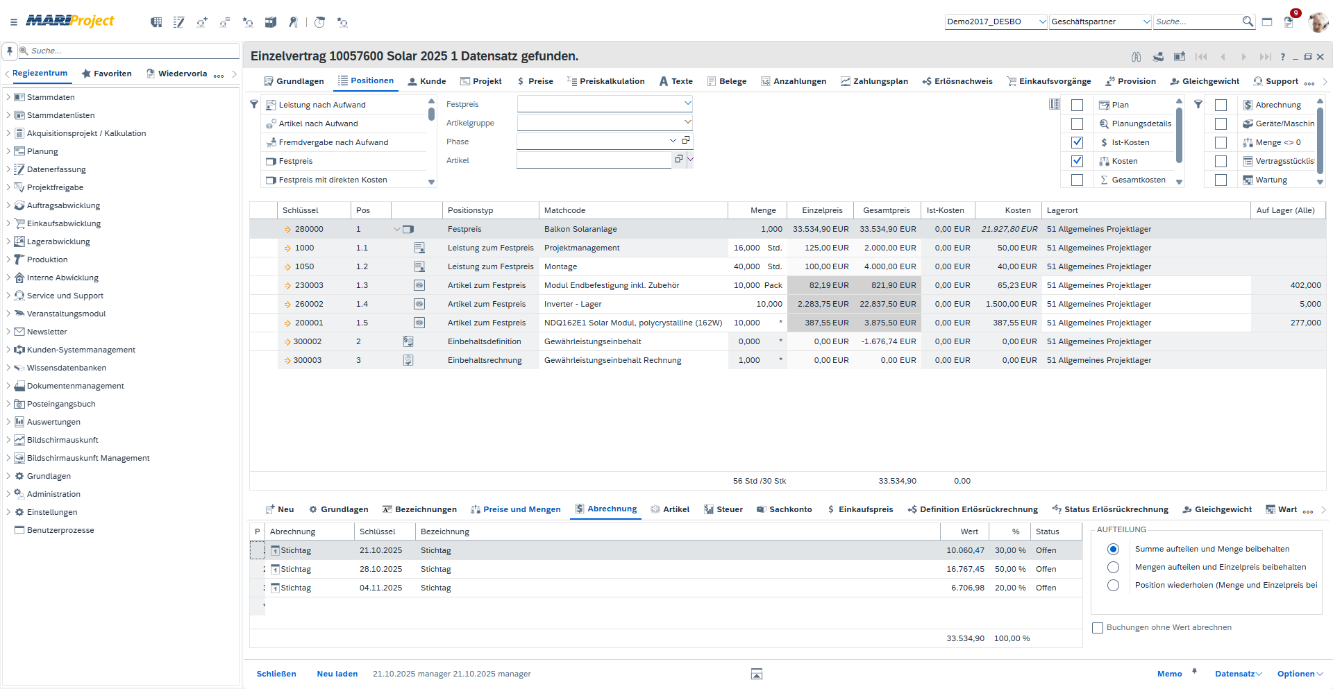 Abrechnung zum Stichtag Abrechnung zum Stichtag
